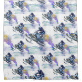 スノーモービルレーシング、スノクロス シャワーカーテン (正面)