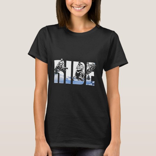 スノーモービル乗りスノーモービル冬のスポーツスキーヤーS Tシャツ (正面)