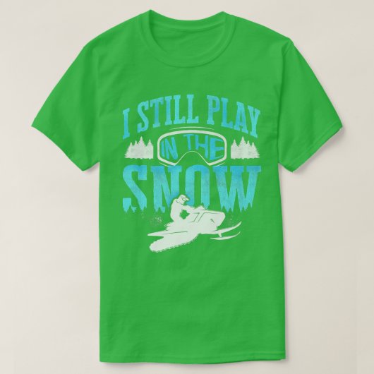 スノーモービル乗りスノーモービル遊Iはまだの Tシャツ (デザイン正面)