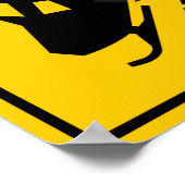 スノーモービル交差点ハイウェイ標識 ポスター (角)