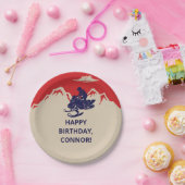 スノーモービル冬をテーマにした男の子の誕生日パーティー ペーパープレート (パーティー)