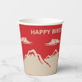 スノーモービル冬をテーマにした男の子の誕生日パーティー 紙コップ (正面)