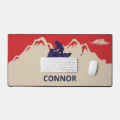 スノーモービル冬をテーマパーソナライズされたにした デスクマット (キーボード&マウス)