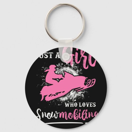 スノーモービル大好きな女の子 キーホルダー (正面)