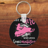 スノーモービル大好きな女の子 キーホルダー (正面)