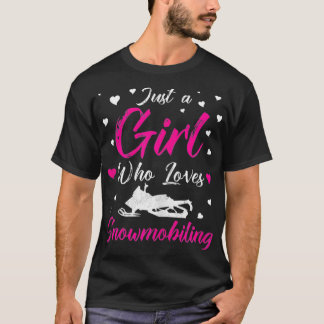 スノーモービル大好きな女の子 Tシャツ