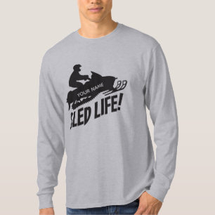スノーモービル式そり付きライフライダー Tシャツ