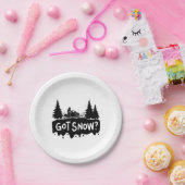 スノーモービル得 – 雪 ペーパープレート (パーティー)