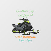 スノーモービル漫画イラストレーション ウィンドウサイン (シート)