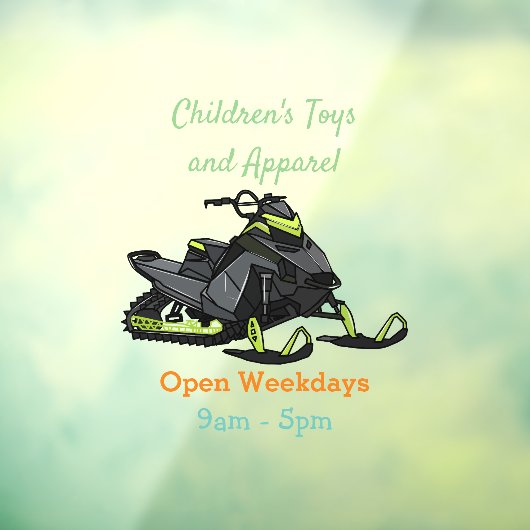 スノーモービル漫画イラストレーション ウィンドウサイン (シート3)