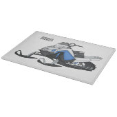 スノーモービル漫画イラストレーション カッティングボード (角)