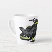 スノーモービル漫画イラストレーション カフェラテマグ (左アングル)