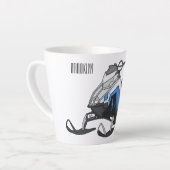 スノーモービル漫画イラストレーション カフェラテマグ (左アングル)