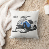 スノーモービル漫画イラストレーション クッション (ブランケット)