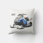 スノーモービル漫画イラストレーション クッション (裏面)