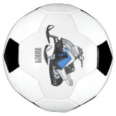 スノーモービル漫画イラストレーション サッカーボール (回転)