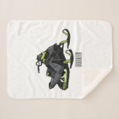 スノーモービル漫画イラストレーション シェルパブランケット (正面(横))