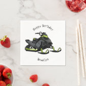 スノーモービル漫画イラストレーション スタンダードカクテルナプキン (インサイチュ)