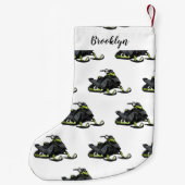 スノーモービル漫画イラストレーション スモールクリスマスストッキング (裏面)