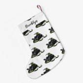 スノーモービル漫画イラストレーション スモールクリスマスストッキング (裏面 (吊り時))