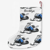 スノーモービル漫画イラストレーション スモールクリスマスストッキング (裏面)