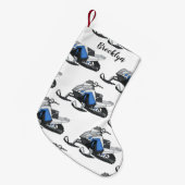 スノーモービル漫画イラストレーション スモールクリスマスストッキング (正面 (吊り時))