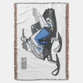 スノーモービル漫画イラストレーション スローブランケット (正面縦)