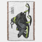 スノーモービル漫画イラストレーション スローブランケット (正面縦)