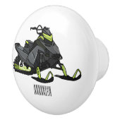 スノーモービル漫画イラストレーション セラミックノブ (右)