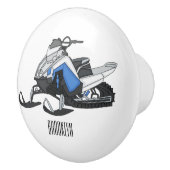 スノーモービル漫画イラストレーション セラミックノブ (右)