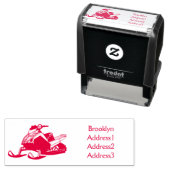 スノーモービル漫画イラストレーション セルフインキングスタンプ (インサイチュ)