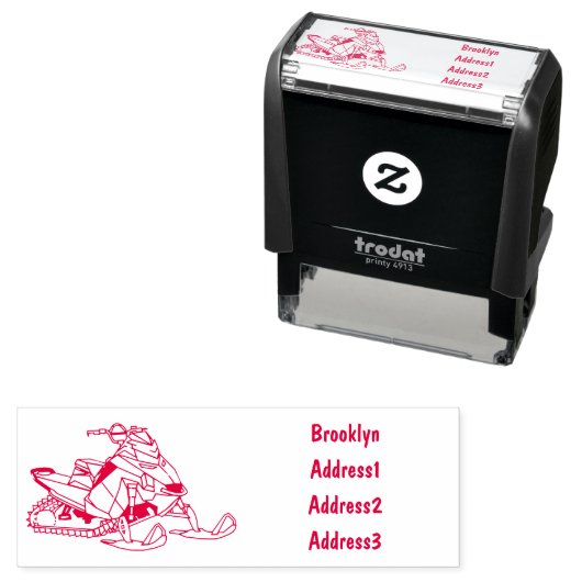 スノーモービル漫画イラストレーション セルフインキングスタンプ (インサイチュ)