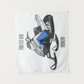 スノーモービル漫画イラストレーション タペストリー (正面)