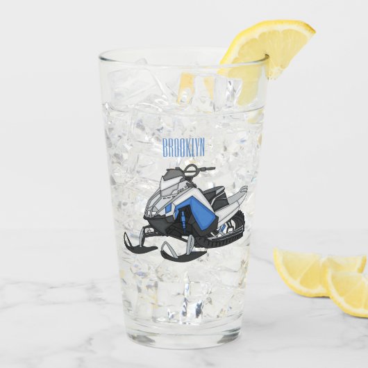 スノーモービル漫画イラストレーション タンブラーグラス (アイス裏面)