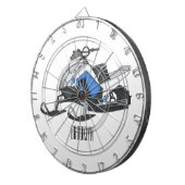 スノーモービル漫画イラストレーション ダーツボード (正面右)