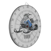 スノーモービル漫画イラストレーション ダーツボード (正面左)