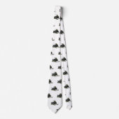 スノーモービル漫画イラストレーション ネクタイ (正面)