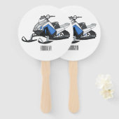 スノーモービル漫画イラストレーション ハンドファン (正面&裏面)