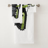 スノーモービル漫画イラストレーション バスタオルセット (インサイチュ)