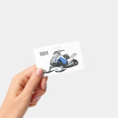 スノーモービル漫画イラストレーション バッジ (手持ち)