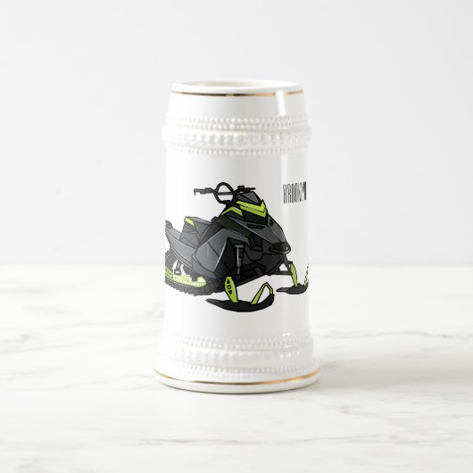 スノーモービル漫画イラストレーション ビールジョッキ (中央)