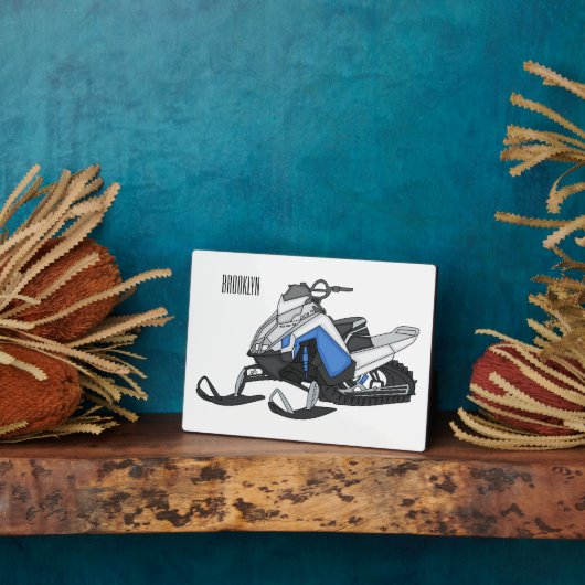 スノーモービル漫画イラストレーション フォトプラーク (側面)