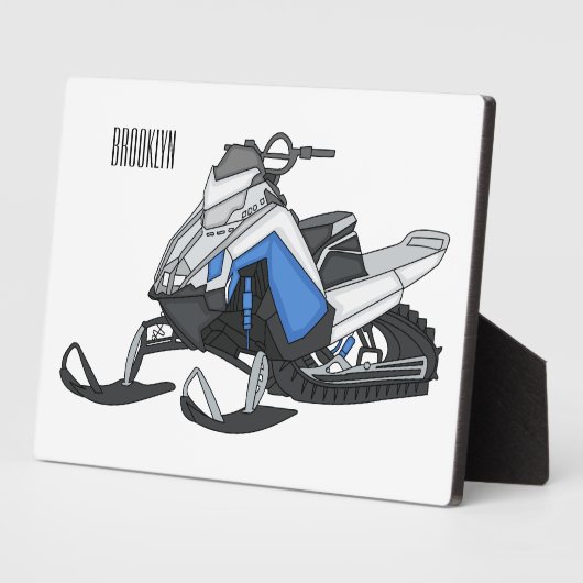 スノーモービル漫画イラストレーション フォトプラーク (側面)