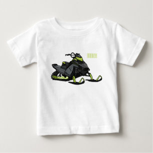 スノーモービル漫画イラストレーション ベビーTシャツ