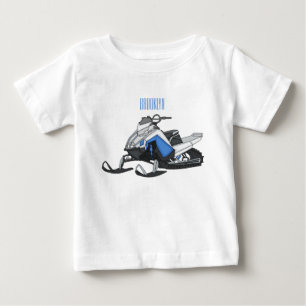 スノーモービル漫画イラストレーション ベビーTシャツ