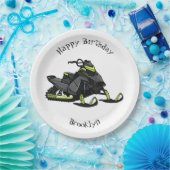 スノーモービル漫画イラストレーション ペーパープレート (パーティー)