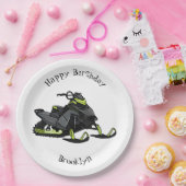 スノーモービル漫画イラストレーション ペーパープレート (パーティー)