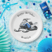スノーモービル漫画イラストレーション ペーパープレート (パーティー)