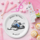 スノーモービル漫画イラストレーション ペーパープレート (パーティー)