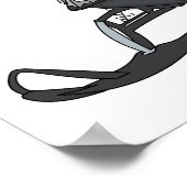 スノーモービル漫画イラストレーション ポスター (角)